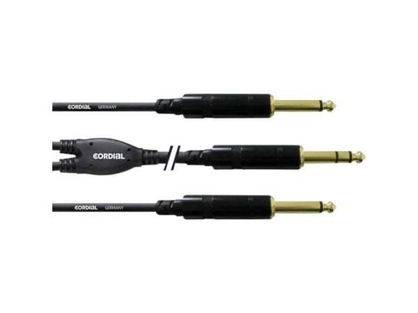 Cordial CFY 3 VPP, 2 x 6.35mm, Hankjønn, 6.35mm, Hankjønn, 3 m, Sort
