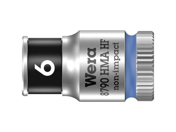 Wera 05003721001, Stikkontakt, 1/4", Metrisk, 1 hoder, 6 mm, Kromvanadiumstål