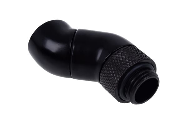 Alphacool Eiszapfen Connector Series Double 45° Angle Adapter - Vinklet armaturadapter for væskekjølesystem - mørkesvart