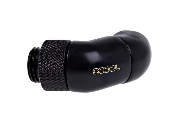 Alphacool Eiszapfen Connector Series Double 45° Angle Adapter - Vinklet armaturadapter for væskekjølesystem - mørkesvart