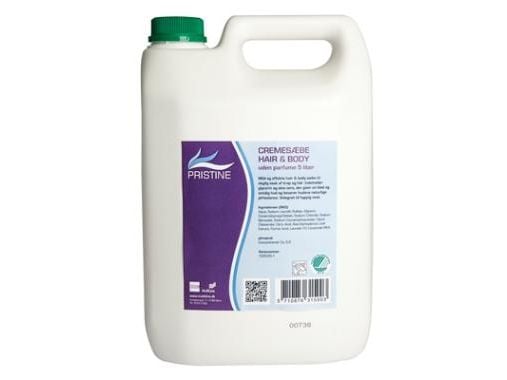Voidesaippua Hiukset ja vartalo Pristine Nordic Swan ilman hajusteita/parabeeneja 5 ltr,5 ltr/dnk