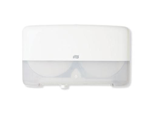 Toiletpapirdispenser ruller, Tork T2 Mini Twin, hvid 432mmx146mm x 275mm
