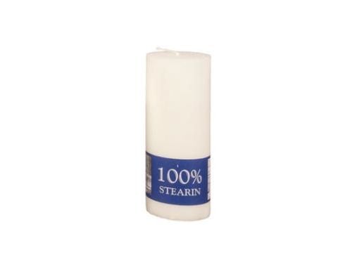 Bloklys Ø60x160 mm Brændetid 50 timer Ren stearin Hvid,12 stk/krt