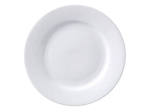 Tallrik SuperWhite Ø23 cm flat med kant, porslin vit, 4-pack x 6 st/krt