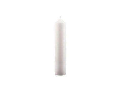 Bloklys Ø50x250 mm Brændetid 39 timer Ren Stearin Hvid,12 stk/krt