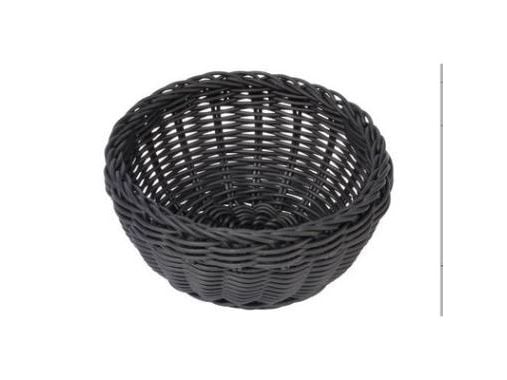 Brødkurv Ø16x8 cm Rund Kraftig flet PP Sort,stk