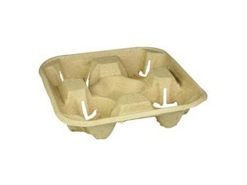 Kopholder Bakke 215x215x42 mm Natur Pap til 4 bægre,65 stk/ps - (65 stk.)