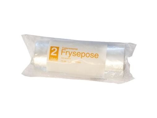 Frysepose Catersource 2 ltr 150x350 mm 34my med Skrivefelt LDPE,40 rl x 75 stk/krt