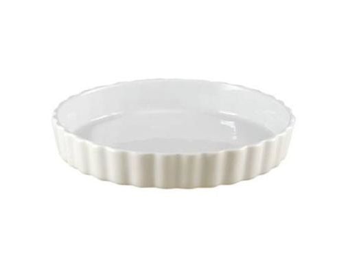 Tærtefad Ø30.5 cm Glat inderside Porcelæn Hvid,8 stk/krt