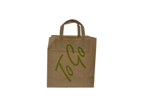 Bærepose Catersource 12 ltr 250x200x260mm 80 gr m/Hank Papir Brun To Go,100 stk/krt