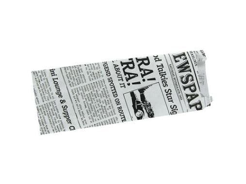 Fransk Hotdog pose Old News 70/30x185 mm med Fals,1000 stk/krt