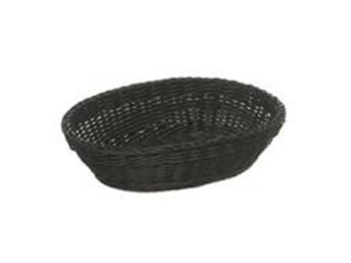 Brødkurv 25x19x6.5 cm Oval Kraftig flet PP Sort