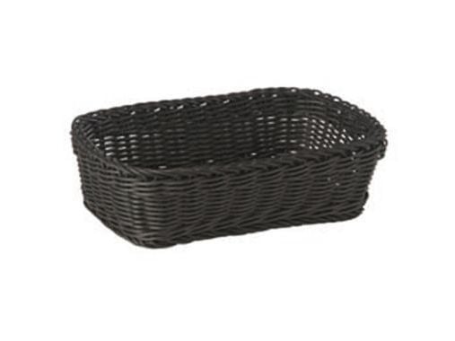 Brødkurv 26.5x19xH7 cm Rektangulær Kraftig flet PP Sort,48 stk/krt