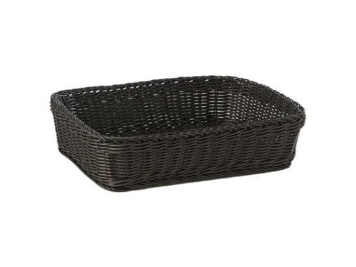 Brødkurv 40x30x10 cm Rektangulær Kraftig flet PP Sort,stk