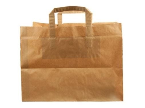 Bærepose Take Away 41 ltr 360x315x360 mm 110 gr med Hank Papir Brun,125 stk/krt Bærepose Take Away 41 ltr 360x315x360 mm 110 gr med Hank Papir Brun,125 stk/krt