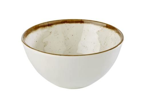 Skål Stoneart 60 cl Ø15x7,5 cm melamin vit/brun stenkänsla, 6 st/fp