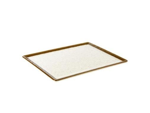 Fad Stoneart 1/2 GN 32.5x26.5x1.5cm Melamin Hvid/Brun stenlook,stk