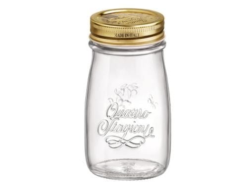 Saftflaske Quattro Stagioni 0,2 ltr Ø6,4x11,65 cm med Låg,12 stk/krt