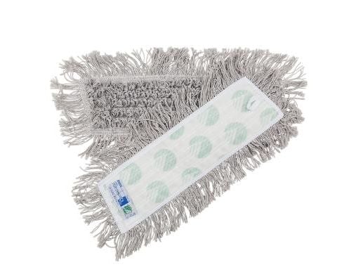 Moppe Velcro Mop 40cm Svanemærket med Frynser Grå Tør/Våd til trægulve/linoleum,125 stk/krt Moppe Velcro Mop 40cm Svanemærket med Frynser Grå Tør/Våd til trægulve/linoleum,125 stk/krt