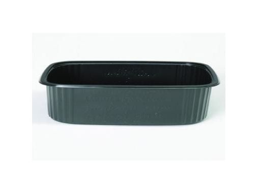 Salladsskålar 125 g 108x82x28 mm rektangulär PS svart, 10-pack x 100 st/fp