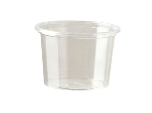 Dressingbæger 100 ml Ø70x47 mm Rundt PS Klar,30 pk x 100 stk/krt