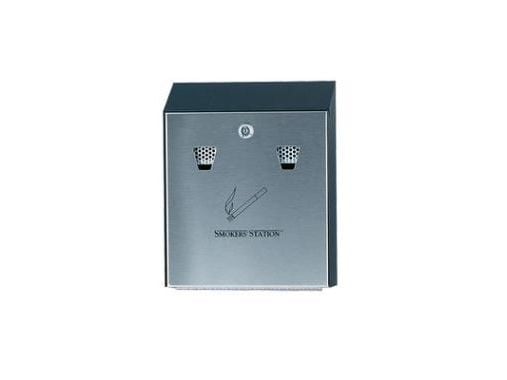 Askebæger Smokers station til væg 25.4x7.6x31.8 cm galv stål sort