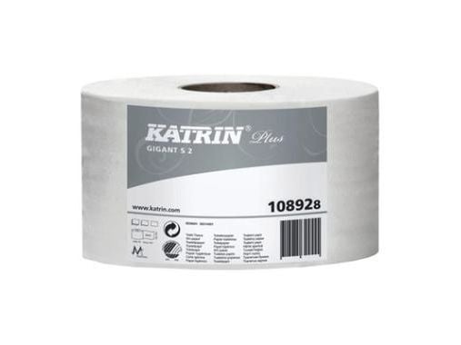 Toalettpapper Katrin Plus 2-lagigt Ø18 cm 160 m vitt - (kartong med 12 rullar)
