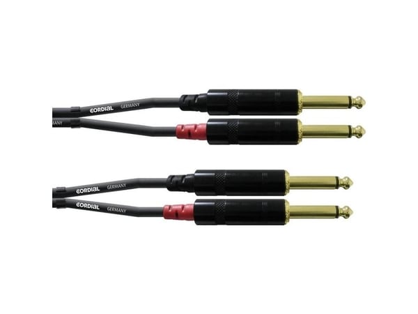 Cordial CFU PP, 2 x 6.35mm, Hankjønn, 2 x 6.35mm, Hankjønn, 3 m, Svart