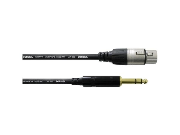Cordial CFM 1.5 FV, 6.35mm, Hankjønn, XLR (3-pin), Hunkjønn, 1,5 m, Sort