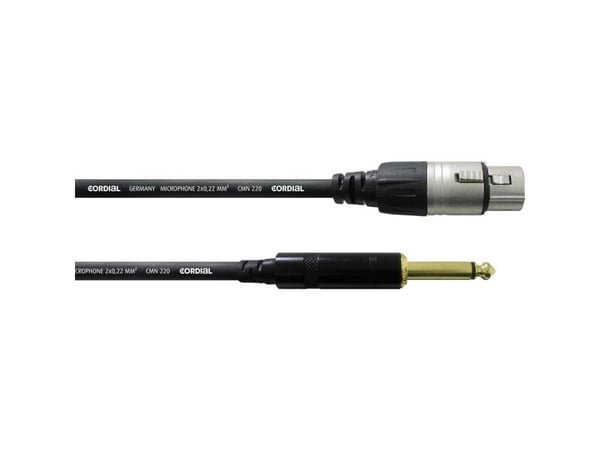 Cordial CCM 7.5 FP, XLR (3-pin), Hunkjønn, 6.35mm, Hankjønn, 7,5 m, Svart