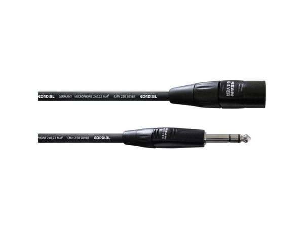 Cordial CIM 1.5 MV, XLR (3-pin), Hankjønn, 6.35mm, Hankjønn, 1,5 m, Sort