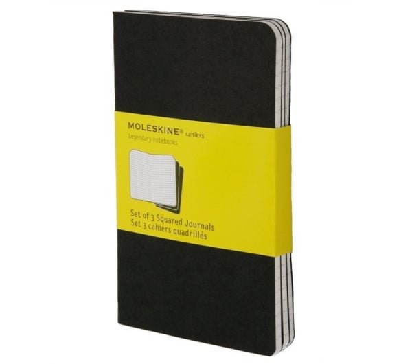 Moleskine Cahier, Yksivärinen, Musta, 80 arkkia, Neliöpaperi, Universaali