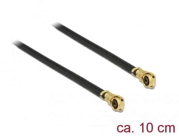 Delock - Antennekabel - MHF4/HSC plugg vinklet til MHF4/HSC plugg vinklet - 10 cm - koaksial - svart