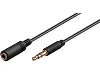 MicroConnect - Lydforlengelseskabel - mini-phone stereo 3.5 mm hunn til mini-phone stereo 3.5 mm hann - 50 cm - svart
