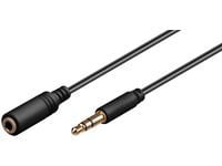 MicroConnect - Lydforlengelseskabel - mini-phone stereo 3.5 mm hann til mini-phone stereo 3.5 mm hunn - 1 m - svart