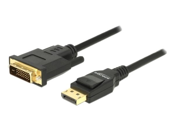 Delock - Adapterkabel - enkeltlenke - DisplayPort (hann) til DVI-D (hann) - DisplayPort 1.2a - 3 m - passiv - svart