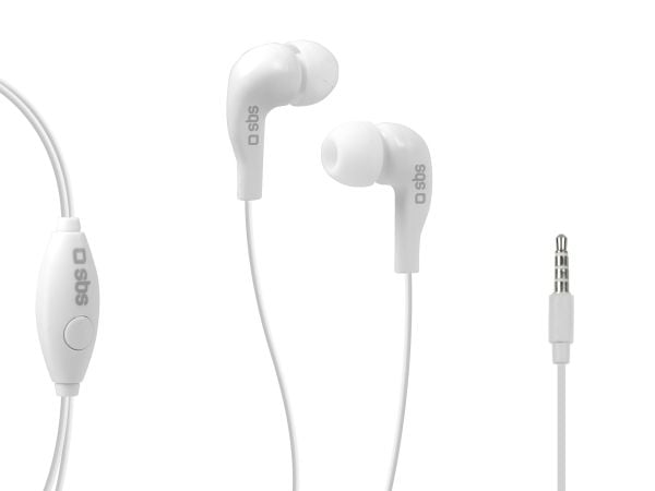 SBS TEINEARWL, Koblet med ledninger (ikke trådløs), 100 - 16000 Hz, Samtaler/musikk, Hodesett, Hvit
