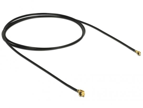 Delock - Antennekabel - MHF/U.FL plugg vinklet til MHF4/HSC plugg vinklet - 50 cm - koaksial - svart