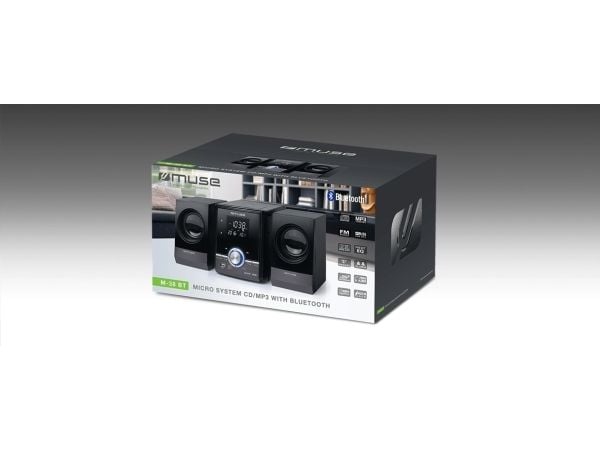 Muse M-38 BT, Hemmaljud mikrosystem, Svart, 1 diskar, Kina, 10 W, FM