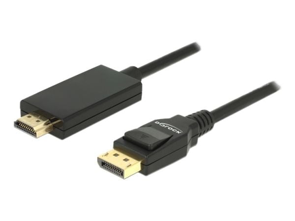 Delock - Adapterkabel - DisplayPort hann til HDMI hann - 1 m - tredobbeltskjermet snodd ledningspar - svart - passiv