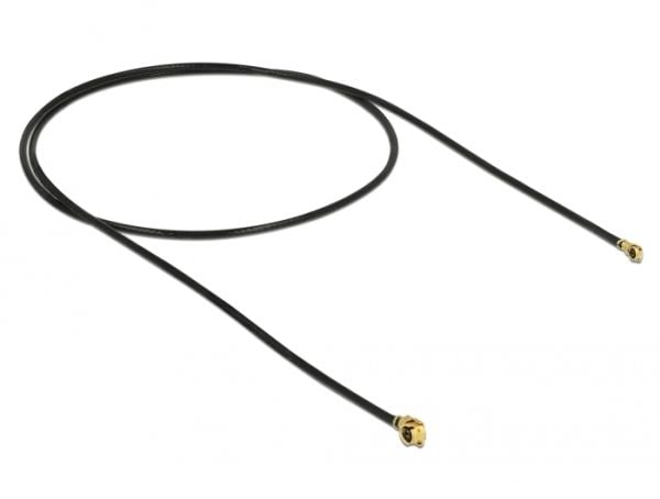 Delock - Antennekabel - MHF/U.FL plugg vinklet til MHF4/HSC plugg vinklet - 40 cm - koaksial - svart