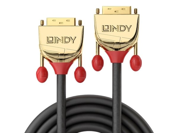 Lindy 36215, 10 m, DVI-D, DVI-D, Hanstik, Hanstik, Guld, Grå