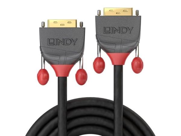 Lindy 36232, 2 m, DVI-D, DVI-I, Hanstik, Hunstik, Musta