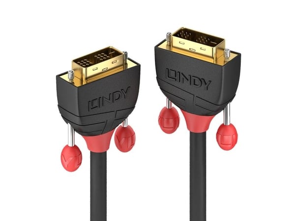 Lindy 36256, 2 m, DVI-D, DVI-D, Hankjønn, Hankjønn, Sort