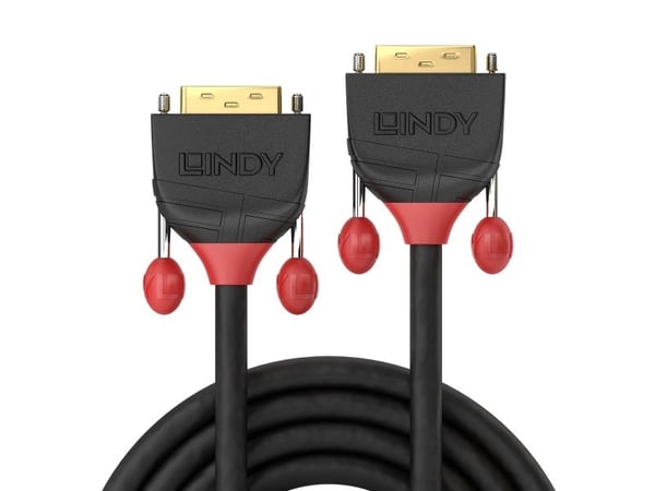 Lindy 36256, 2 m, DVI-D, DVI-D, Hankjønn, Hankjønn, Sort