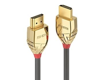Lindy 37865, 7,5 m, HDMI-tyyppi A (vakio), HDMI-tyyppi A (vakio), 4096 x 2160 pikseliä, Kulta, Harmaa