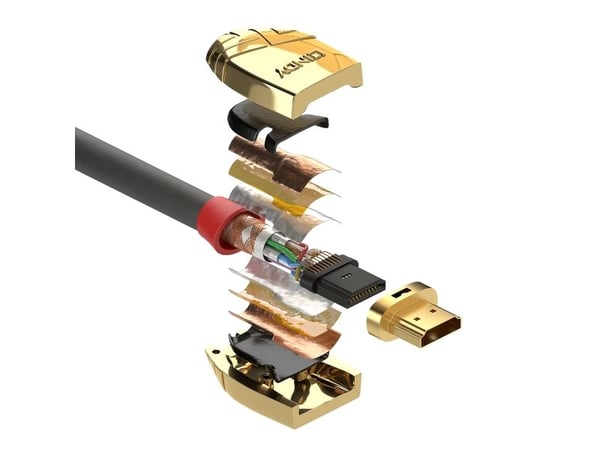 Lindy 37866, 10 m, HDMI Type A (Standard), HDMI Type A (Standard), 4096 x 2160 piksler, Gull, Grå