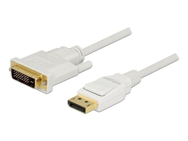 Delock - Adapterkabel - enkeltlenke - DisplayPort (hann) til DVI-D (hann) - DisplayPort 1.2 - 2 m - passiv - hvit