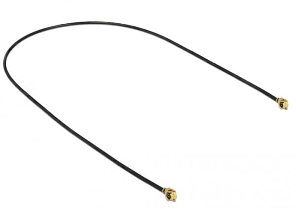 Delock - Antennekabel - MHF/U.FL plugg vinklet til MHF/U.FL plugg vinklet - 30 cm - koaksial - svart