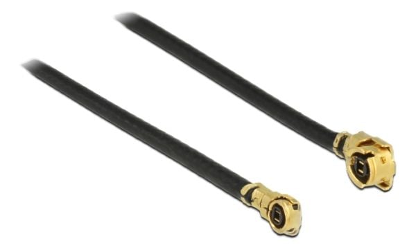 Delock - Antennekabel - MHF/U.FL plugg vinklet til MHF4/HSC plugg vinklet - 50 cm - koaksial - svart